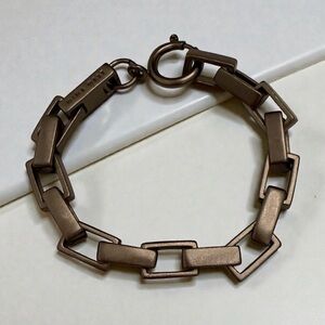 Vintage NINE WEST Chunky Dark Grey Metal Link Bracelet